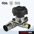 Válvula de diafragma manual sanitária de 3 vias de aço inoxidável (JN-DV1007)
